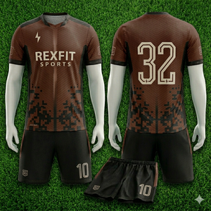 <b>Custom</b> Made Design Teamwear Set Men REXFIT SPORTS Soccer Jersey and Shorts Lightweight Sports <b>Uniform</b> OEM Production - Product Image 3