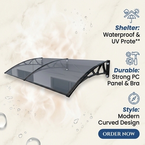 Auvent en polycarbonate pare-soleil, auvents latéraux en acier <span class=keywords><strong>et</strong></span> plastique pour porte. - Product Image 2