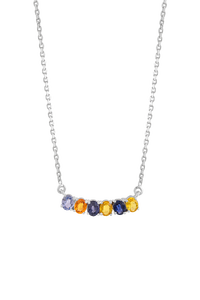 Multi Sapphire <b>Pendant</b> in 92.5 Sterling Silver KLSP-50614 - Product Image 1