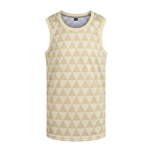 Maillot de basketball personnalisé sans manches, avec logo sur le devant en mesh, antibactérien, respirant, séchage rapide, coupe ample, vêtement d'été. - Product Image 1