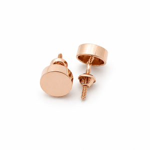 18K Rose Gold Moissanite Minimalist Round <b>Stud</b> <b>Earrings</b> for Women High Polish Classic Wedding Party Jewelry Gift - Product Image 3
