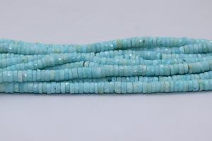 Cuentas facetadas de amazonita natural, hebras perforadas con centro de forma de neumático Heishi para manualidades de joyería, piedras preciosas sueltas - Product Image 3