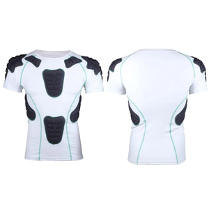 Football Protective Compression Shirt <b>Padded</b> Chest Rib Guard Base Layer Performance Training Top Goalkeeper Jersey - Product Image 6