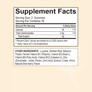 Meelefu OEM/Odm Trọng Lượng tăng Gummies Cho Phụ Nữ Người Đàn Ông 10 Trong 1 Với L-Lysine Gentian Gốc Vitamin B - Product Image 6