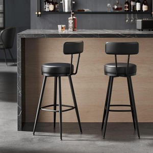 Tabouret de bar moderne et écologique en métal avec structure métallique, design minimaliste, mobilier d'îlot de cuisine, siège stable à hauteur de comptoir - Product Image 6