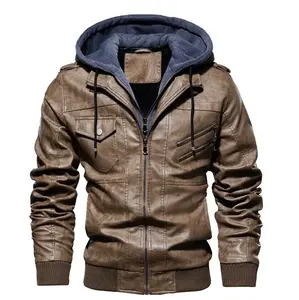 Chaqueta de Motocicleta de Cuero Genuino para Hombre, Marca Personalizada, Impermeable, Resistente al Viento, Tallas Grandes S-5XL, Abrigo de Invierno con Cierre de Cremallera - Product Image 2