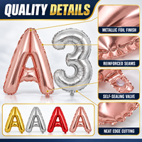 Ballons en aluminium en forme de lettres de 16 pouces en gros, certifiés CE/EN71/BSCI/CPC, OEM/ODM pour les fournitures de fête de la Saint-Valentin
