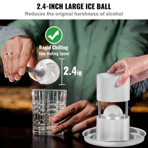 Kit per Sfere di Ghiaccio in Lega di Alluminio con Tappetino Grande, Pinza e Vassoio Raccogligocce Inclusi, Un Bicchiere per Creare Cubetti di Ghiaccio a Forma di Aereo - Product Image 4