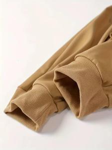 Conjunto Deportivo con Capucha de Color Sólido, Más Vendido, Manga Larga, Cierre con Cordón, Ropa Casual para Otoño, 100% Algodón Transpirable - Product Image 3