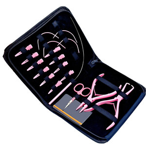 Kit d'outils professionnels tout-en-un pour extensions de cheveux en acier inoxydable avec pinces, ouvre-perles micro-anneaux, fermeture et boucle de traction - Product Image 1