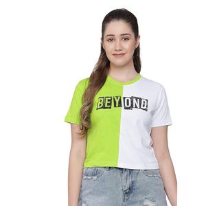 OEM été femmes Crop Top T-Shirt imprimé personnalisé mode décontractée avec un design uni coupe régulière et à manches courtes écologique - Product Image 3
