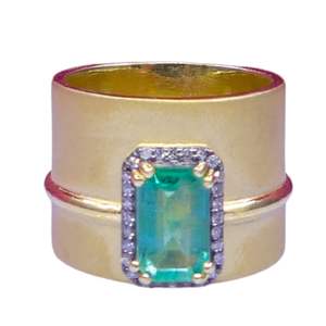 Anillos Unisex de Plata de Ley 925 Chapados en Oro con Diamantes y Esmeraldas, MOQ Bajo, Anillos Antiguos de Moissanita - Product Image 3