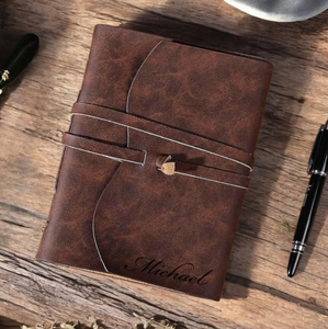 Personalised LEATHER JOURNAL for Men Women Travel <b>Diary</b> Notebook Graduation Birthday Gift for Him Her Wedding <b>Custom</b> gift - Product Image 1