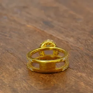 Ethiopian <b>Opal</b> & CZ Diamond 14k Solid Gold Plated Minimalist Wedding <b>Ring</b> - Product Image 3