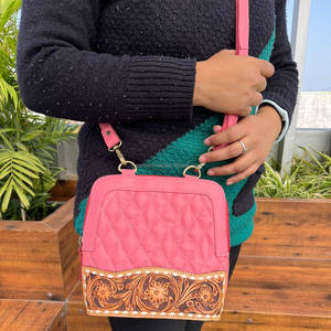 Bolso cruzado con cremallera de cuero de vaca a la moda 2025 para mujer, bolso de hombro acolchado con entramado de diamantes de alta calidad - Product Image 2