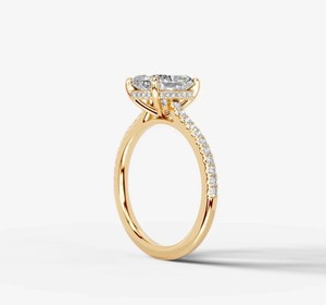 <b>Cushion</b> Cut 8x10mm Hidden Halo Moissanite Prong Set <b>Ring</b> 925 Sterling Silver Yellow Gold Plated Classic Certified <b>Ring</b> - Product Image 3