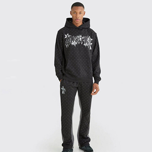 Hot Selling Unisex Sweat Suit Set Custom Logo Custom Color Two Piece <b>Hip</b> Hop Streetwear Tracksuit <b>for</b> Men's & Women's - Product Image 1