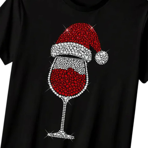 Camiseta de Mujer con Cuello Redondo y Estampado a Cuadros, con Pedrería, de Algodón Suave, Brillante, Estilo Casual, Ecológica, Venta al Por Mayor - Product Image 4
