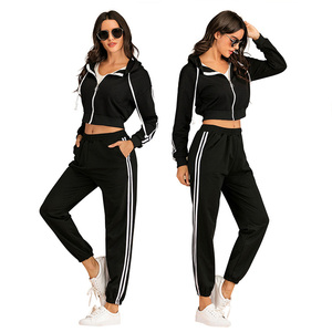 Survêtement léger à capuche pour femme, couleur unie, design 2 en 1, manches longues, fermeture éclair sur le devant, ensemble de jogging avec poches, tenue décontractée d'automne, vert - Product Image 4