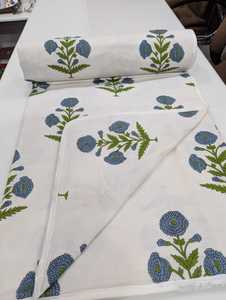 Handcrafted Soft Jaipur Handmade Soft Cotton <b>Single</b> Bed Dohar Breathable Traditional Hand Block Printed 100% Cotton Reversible - Product Image 2