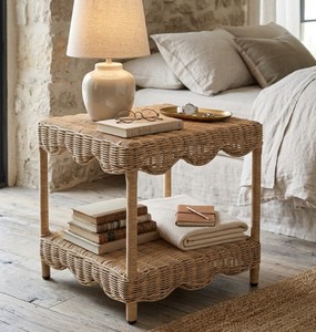 Handwoven Wicker Rattan <b>Table</b> Boho Coastal Nightstand End <b>Table</b> for Living Room Bedroom <b>Small</b> Space Furniture from Vietnam - Product Image 6
