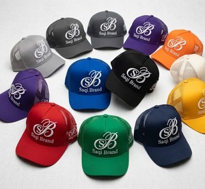 Gorra de béisbol unisex de 5 paneles de malla 100% algodón, bicolor, gorras personalizadas con bordado 3D, para deportes, bodas, fiestas, gorra trucker - Product Image 4