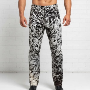 กางเกงหนังวัวแท้เอวสูงทรงปกติสำหรับผู้หญิงไซส์ใหญ่ และเสื้อแจ็คเก็ตหนังมีขนสำหรับผู้ชาย - Product Image 1