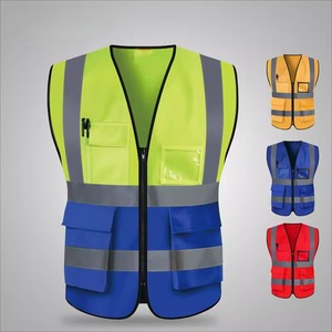 Polyester Safety Vest High Visibility Work Reflective Waterproof LED Flash for Construction <b>Security</b> ANSI Class 1 EN ISO 20471 - Product Image 3