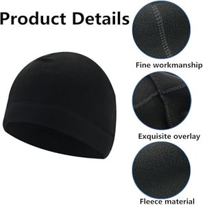 Bonnet unisexe en polaire noir, chaud et doux, tricoté extensible, avec logo coloré, idéal pour l'hiver - Product Image 2