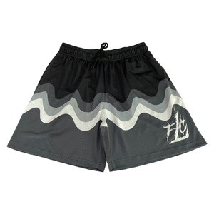 Shorts de basket-ball pour hommes SHY SPORTS personnalisés en maille rétro 100% polyester, 6 pouces, pour la salle de sport, sublimés et brodés sur mesure - Product Image 2