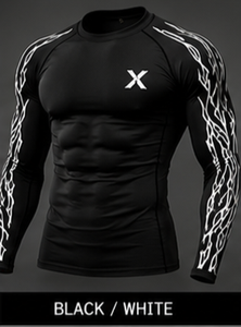 Your Gym Logo Long Sleeve Gym <b>Compression</b> <b>Shirt</b> Workou <b>Men</b> Quick Dry Spandex Polyester Printed Front X Logo Full Sleeve Sport - Product Image 2