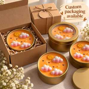 Decorative Tin <b>Candle</b> <b>Orange</b> Sunset Cloud Embellished Soy Wax Scented Aromatherapy Home Decor Gift Favor Handcrafted Novelty - Product Image 2