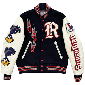 New Arrival <b>Wool</b> Letterman Jacket for Men Men Varsity Jacket Set Custom Embroidery Patchwork <b>Red</b> &amp; White Pakistan - Product Image 1