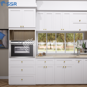 Meuble de cuisine double four personnalisable et prêt à assembler, modèle DOC3084, design modulaire moderne en bois, portes peintes en blanc, contreplaqué - Product Image 3