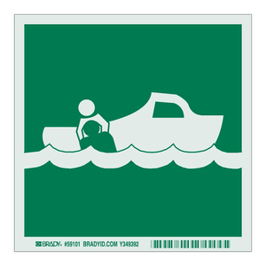 Señal de Seguridad Marina BradyGlo que Brilla en la Oscuridad para Salidas de Emergencia de Embarcaciones - Product Image 2