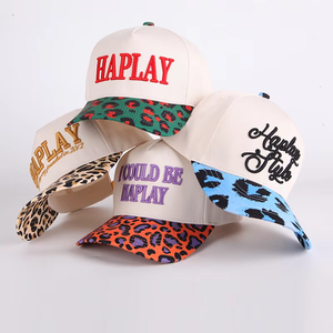 Embroidered Snapback Cap Unisex Adult 6-Panel Leopard Print Street Style <b>Hat</b> Adjustable Fit Spring <b>Summer</b> Casual - Product Image 1