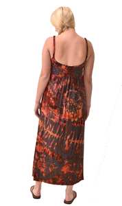 Robe maxi tie-dye peinte à la main style bohème en rayonne et élasthanne pour festivals - Product Image 2