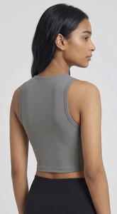 Haut court de compression à manches courtes pour femme, col rond, pour le yoga et le fitness, vêtement de sport, débardeur court d'entraînement - Product Image 5
