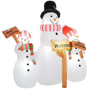 Decorazione Natalizia Gonfiabile da Esterno da 6,1 Pollici con Luci LED, Pupazzi di Neve Gonfiabili con Insegna per Feste e Decorazioni da Giardino - Product Image 1