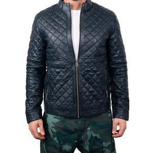 Factory <b>Cheap</b> Price Men 2026 <b>Winter</b> New Fashion Custom Design Logo Genuine Leather Ombre Blue Reversible Waterproof <b>Jacket</b> - Product Image 4