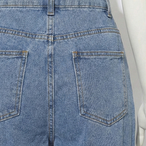 New Arrival Wholesale Denim Cargo Pants Women Mid Waist High Street Skinny Fit Canvas for Reasonable Price - Product Image 6