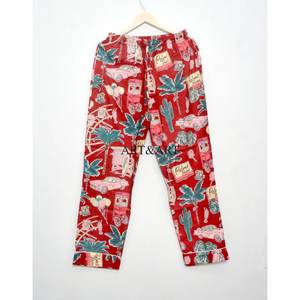 Ensemble de pyjama en coton floral pour femmes, imprimé à la main, vêtements de nuit à séchage rapide, doux, respirant, manches longues pour dormir et se détendre - Product Image 2