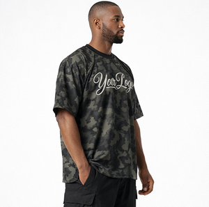 Custom New Design Men's Camouflage Oversized T-Shirt Sublimation Oversized Tee Digital Print Camo <b>Tshirt</b> For Men - Product Image 3