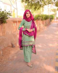 Robe pakistanaise pour femmes, ensemble en tissu lawn par WS Int Casual Regular Lehenga Choli Se - Product Image 5