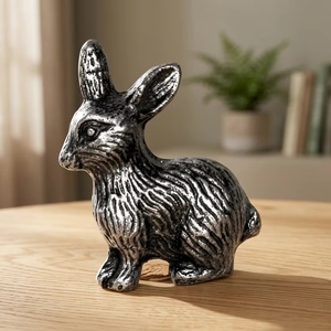 Antique Silver Cast Iron Rabbit Door <b>Knobs</b> & Drawer Pull Handle <b>for</b> Kitchen Bedroom <b>Dresser</b> Bathroom Hotel Furnishing - Product Image 1