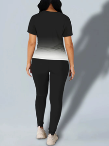 Ensemble deux pièces pour femmes, haut court en tricot uni, décontracté, tendance, confortable, pour l'automne, idéal pour les journées chaudes - Product Image 2