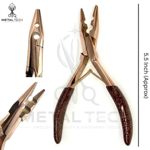 Nouvel arrivage : Kit d'outils pour extensions capillaires or rose – Pince à poignée texturée, ciseaux à bec de cygne, aiguille à boucle, pinces – Ensemble personnalisé OEM - Product Image 5