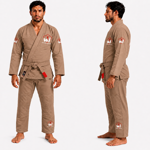 ชุดคิโมโน BJJ สำหรับผู้ชาย ผ้าฝ้าย 100% ทนทาน ทรงปกติ ชุดฝึกศิลปะการต่อสู้ สีแทน - Product Image 1
