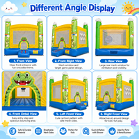 Structure gonflable commerciale en forme de crocodile avec jeu de basket-ball et cible, durable, portable, en PVC de haute qualité, garantie 3 ans