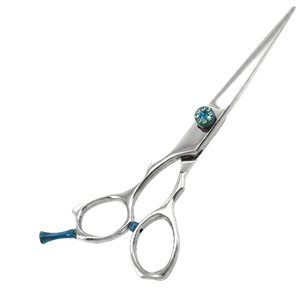 Ciseaux de coiffure professionnels en acier inoxydable, manche ergonomique incliné, fabrication pakistanaise pour salons et barbiers - Product Image 2